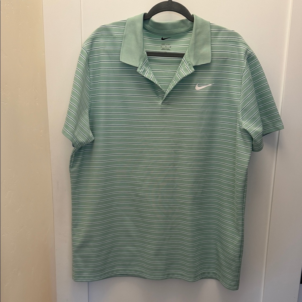 Nike Men's Mint Striped Polo Shirt